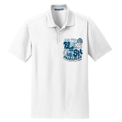 Autism Awarenessin April We Wear Blue Occupational Therapy Dry Zone Grid Polo