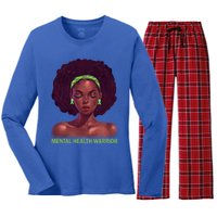 Afro African American Black Tal Health Warrior Gift Women's Long Sleeve Flannel Pajama Set 