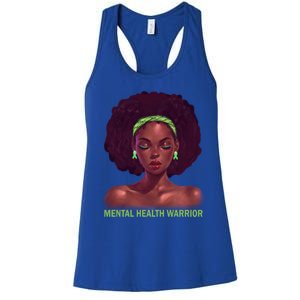 Afro African American Black Tal Health Warrior Gift Women's Racerback Tank