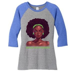 Afro African American Black Tal Health Warrior Gift Women's Tri-Blend 3/4-Sleeve Raglan Shirt