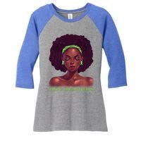 Afro African American Black Tal Health Warrior Gift Women's Tri-Blend 3/4-Sleeve Raglan Shirt