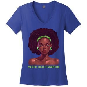 Afro African American Black Tal Health Warrior Gift Women's V-Neck T-Shirt