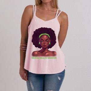 Afro African American Black Tal Health Warrior Gift Women's Strappy Tank