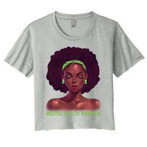 Afro African American Black Tal Health Warrior Gift Women's Crop Top Tee