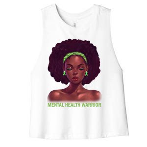 Afro African American Black Tal Health Warrior Gift Women's Racerback Cropped Tank