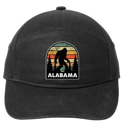 Alabama And A Bigfoot Or A Sasquatch 7-Panel Snapback Hat