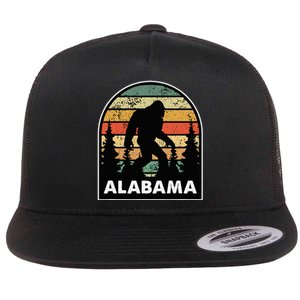 Alabama And A Bigfoot Or A Sasquatch Flat Bill Trucker Hat