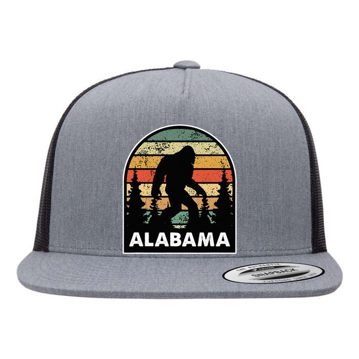 Alabama And A Bigfoot Or A Sasquatch Flat Bill Trucker Hat