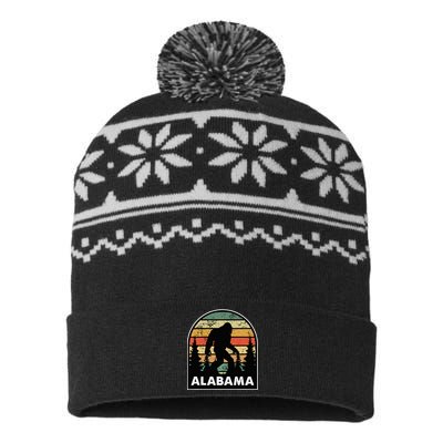 Alabama And A Bigfoot Or A Sasquatch USA-Made Snowflake Beanie