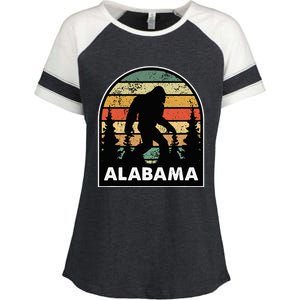 Alabama And A Bigfoot Or A Sasquatch Enza Ladies Jersey Colorblock Tee