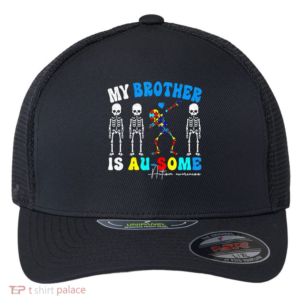 Autism Awareness Autism Squad Support Awesome  Flexfit Unipanel Trucker Cap
