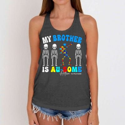 Autism Awareness Autism Squad Support Awesome  Women's Knotted Racerback Tank