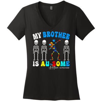 Autism Awareness Autism Squad Support Awesome  Women's V-Neck T-Shirt