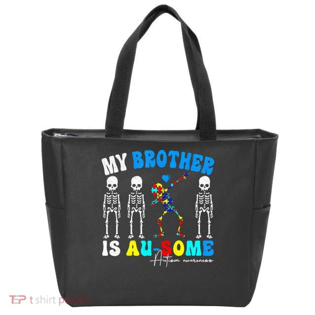 Autism Awareness Autism Squad Support Awesome  Zip Tote Bag