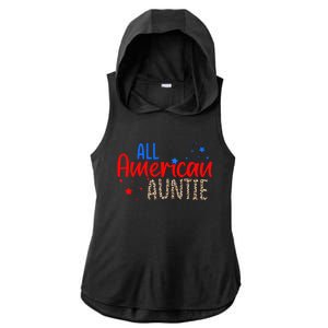 All American Auntie Niece Nephew Aunt Gift Ladies PosiCharge Tri-Blend Wicking Draft Hoodie Tank