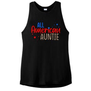 All American Auntie Niece Nephew Aunt Gift Ladies PosiCharge Tri-Blend Wicking Tank