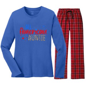 All American Auntie Niece Nephew Aunt Gift Women's Long Sleeve Flannel Pajama Set 