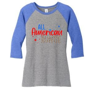 All American Auntie Niece Nephew Aunt Gift Women's Tri-Blend 3/4-Sleeve Raglan Shirt