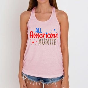 All American Auntie Niece Nephew Aunt Gift Women's Knotted Racerback Tank