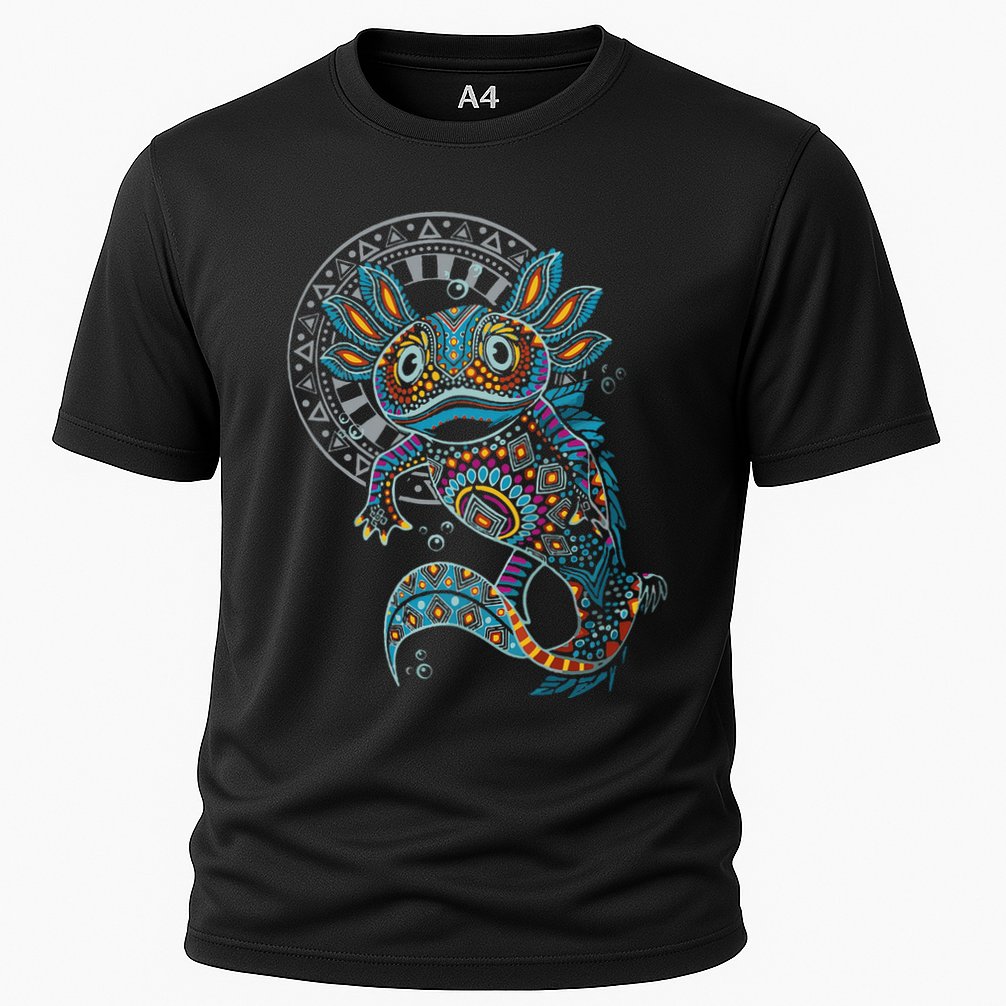 Axolotl Art Aztec Mexico Mexican Cooling Performance Crew T-Shirt