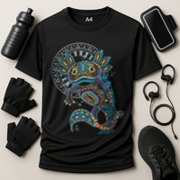 Axolotl Art Aztec Mexico Mexican Cooling Performance Crew T-Shirt