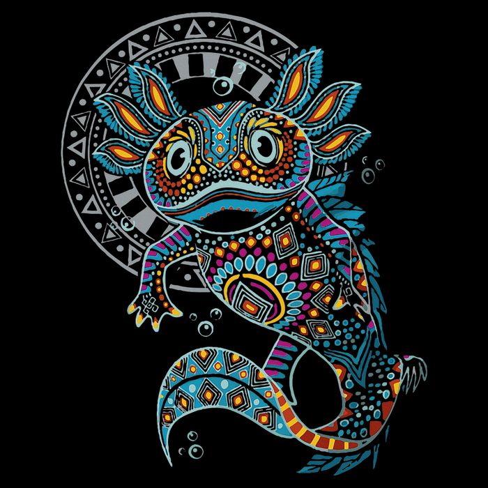 Axolotl Art Aztec Mexico Mexican Cooling Performance Crew T-Shirt