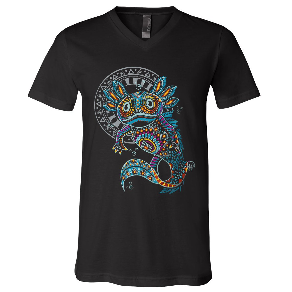 Axolotl Art Aztec Mexico Mexican V-Neck T-Shirt