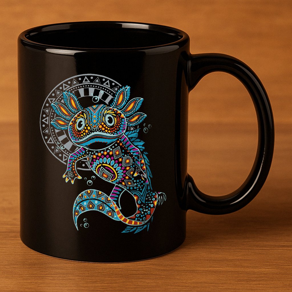 Axolotl Art Aztec Mexico Mexican 11oz C Handle Ceramic Mug