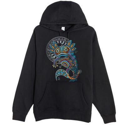 Axolotl Art Aztec Mexico Mexican Premium Pullover Hoodie