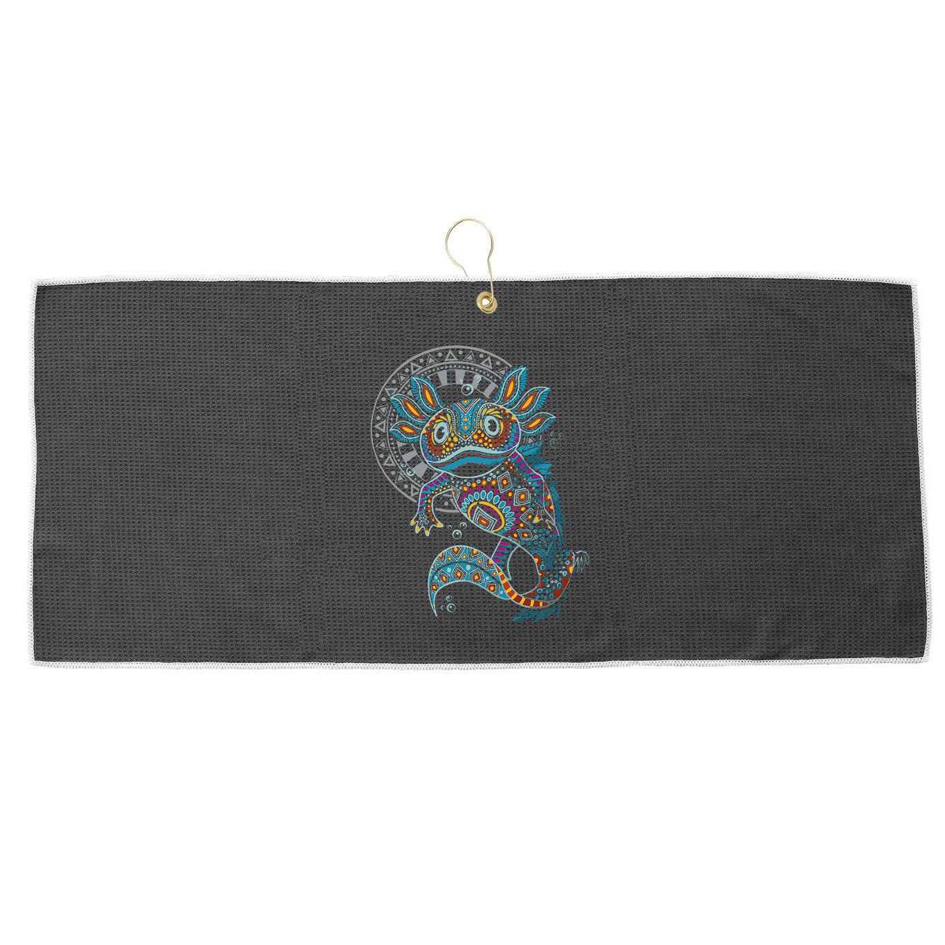 Axolotl Art Aztec Mexico Mexican Large Microfiber Waffle Golf Towel