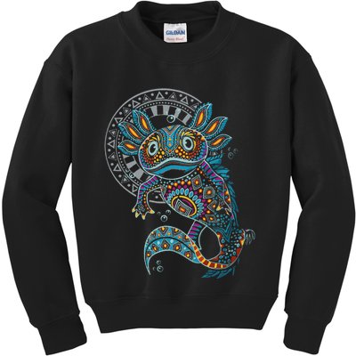 Axolotl Art Aztec Mexico Mexican Kids Sweatshirt