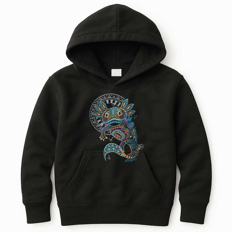 Axolotl Art Aztec Mexico Mexican Kids Hoodie