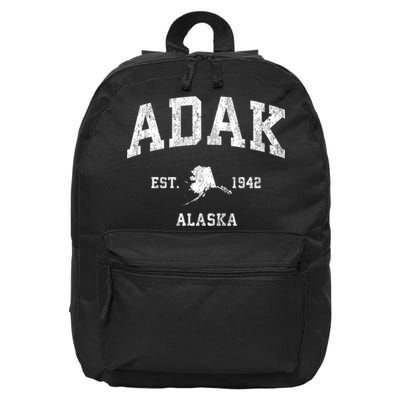 Adak Alaska Ak Vintage Athletic Sports Design 16 in Basic Backpack