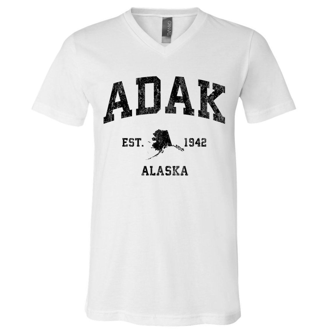 Adak Alaska Ak Vintage Athletic Sports Design V-Neck T-Shirt