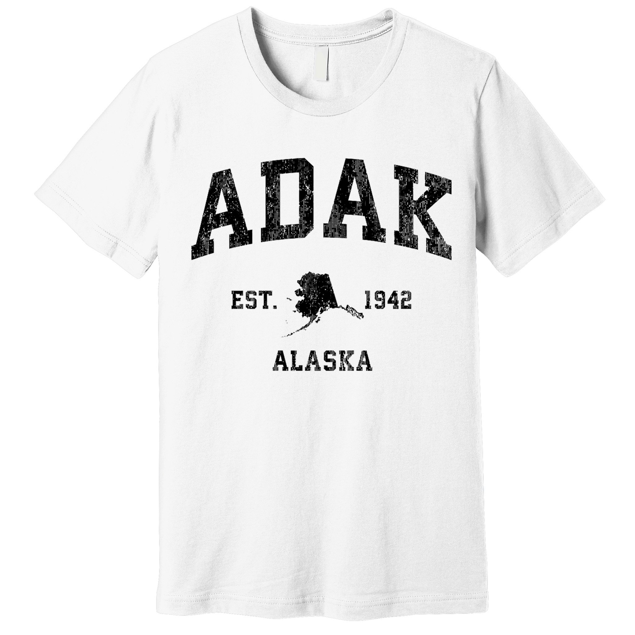 Adak Alaska Ak Vintage Athletic Sports Design Premium T-Shirt