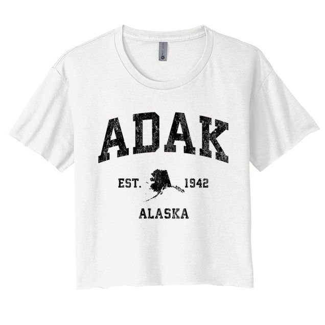 Adak Alaska Ak Vintage Athletic Sports Design Crop Top