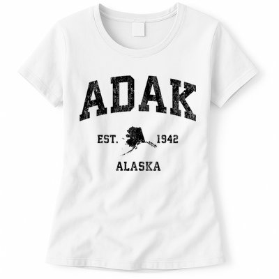 Adak Alaska Ak Vintage Athletic Sports Design Womens T-Shirt