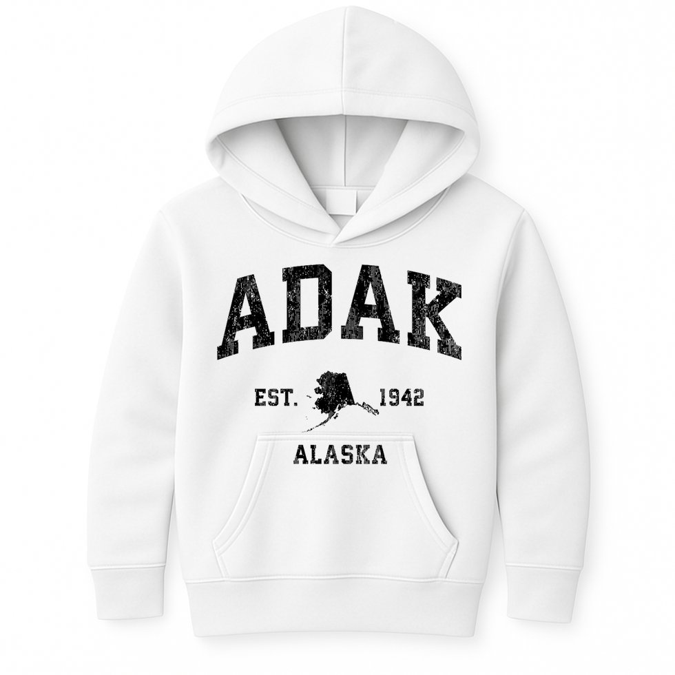 Adak Alaska Ak Vintage Athletic Sports Design Kids Hoodie