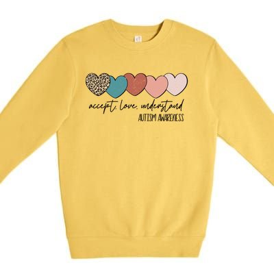 Autism Awareness Accept Love Understand Premium Crewneck Sweatshirt