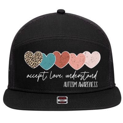 Autism Awareness Accept Love Understand 7 Panel Mesh Trucker Snapback Hat