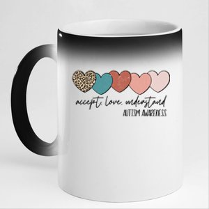 Autism Awareness Accept Love Understand 11oz Black Color Changing Mug