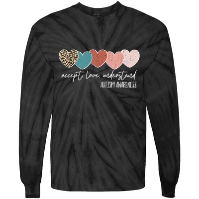 Autism Awareness Accept Love Understand Tie-Dye Long Sleeve Shirt
