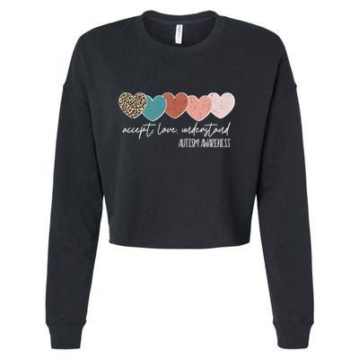 Autism Awareness Accept Love Understand Cropped Pullover Crew