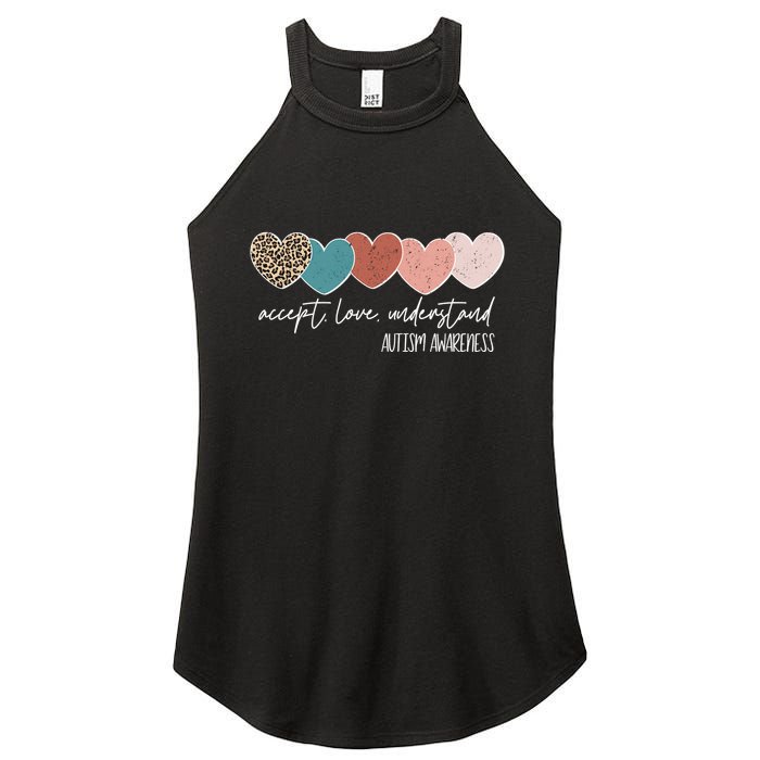 Autism Awareness Accept Love Understand Women's Perfect Tri Rocker Tank