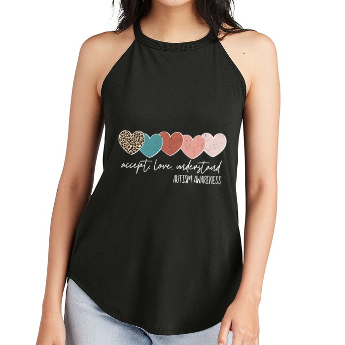 Autism Awareness Accept Love Understand Women's Perfect Tri Rocker Tank