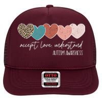 Autism Awareness Accept Love Understand High Crown Mesh Back Trucker Hat