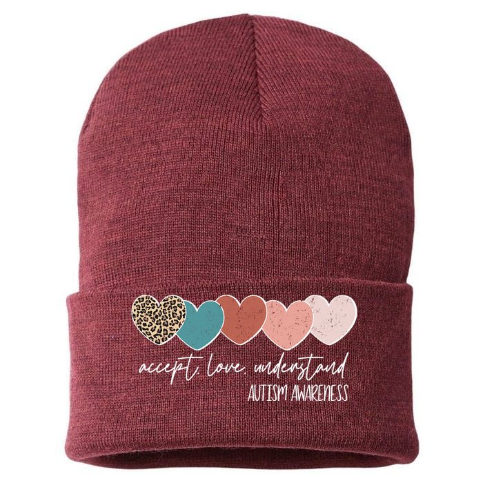 Autism Awareness Accept Love Understand Sustainable Knit Beanie