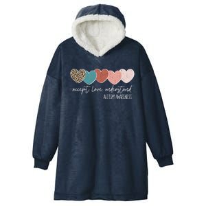 Autism Awareness Accept Love Understand Hooded Wearable Blanket