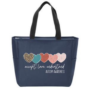 Autism Awareness Accept Love Understand Zip Tote Bag