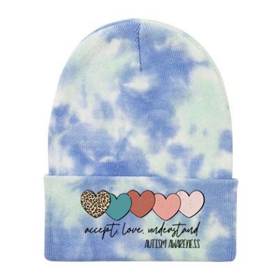 Autism Awareness Accept Love Understand Tie Dye 12in Knit Beanie